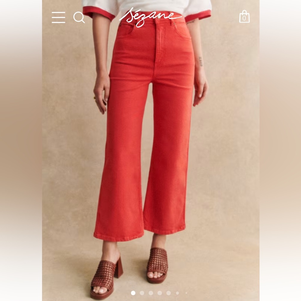 NWT Sezane Le Crop in Red